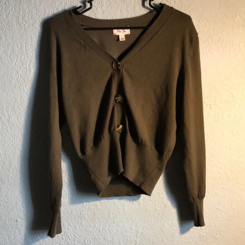 Per Se Green Cardigan